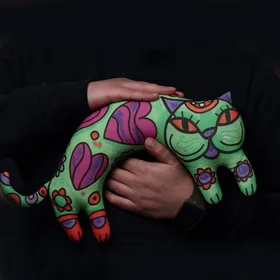 Подушки с фото: подушка-подкова кот